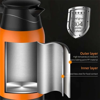 YT-1000A 12V 1000ml Car Electric Kettle Digital Display Stainless Steel Boiling Water Cup (No FDA Certificate)