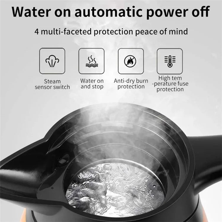 YT-1000A 12V 1000ml Car Electric Kettle Digital Display Stainless Steel Boiling Water Cup (No FDA Certificate)