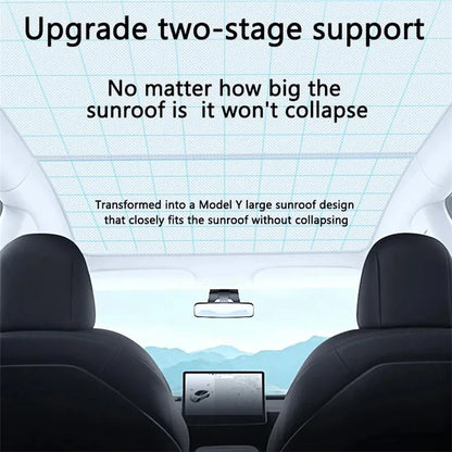 For Model Y 2 Sets Car Glass Roof Sunshade + 1 Set Rear Windshield Sun Shade