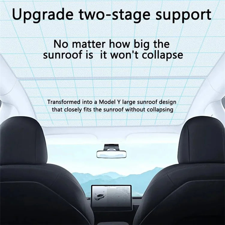 For Model Y 1 Set Car Rear Windshield Sun Shade + 2 Sets Glass Roof Sunshade + 2 Sets Triangle Sun Shade
