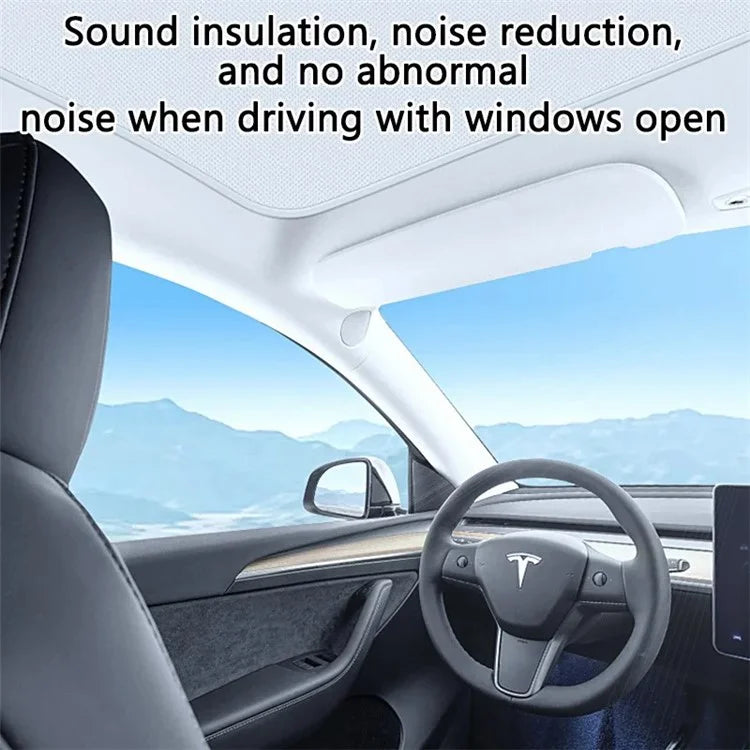 For Model Y 1 Set Car Rear Windshield Sun Shade + 2 Sets Glass Roof Sunshade + 2 Sets Triangle Sun Shade