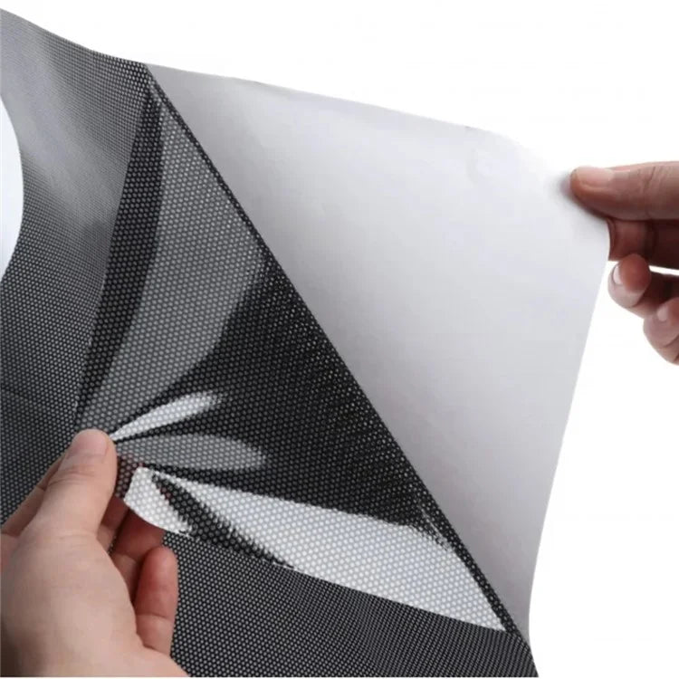 2Pcs 38x42cm Car Window Sunshade Sticker PVC Black Mesh Anti-UV Vehicle Glass Film