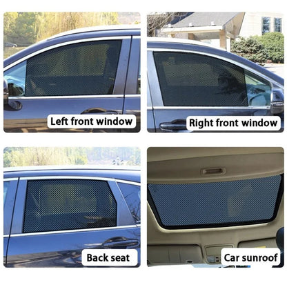 2Pcs 38x42cm Car Window Sunshade Sticker PVC Black Mesh Anti-UV Vehicle Glass Film