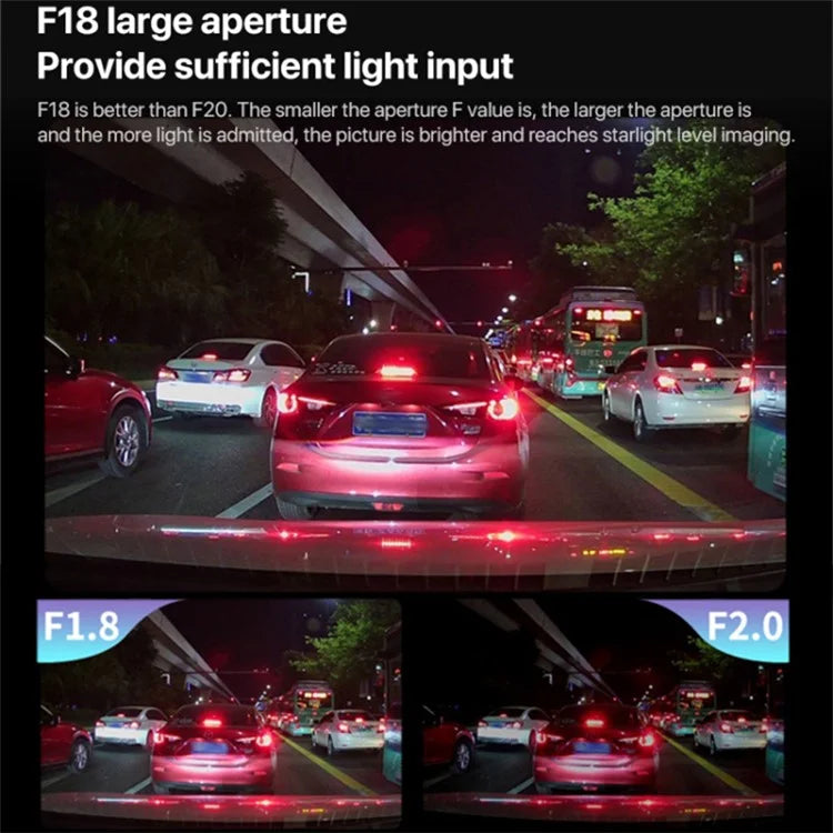 U02 Front and Rear Dual Lens Night Vision Car Dash Cam WiFi Car Video Recorder (No Memory Card)