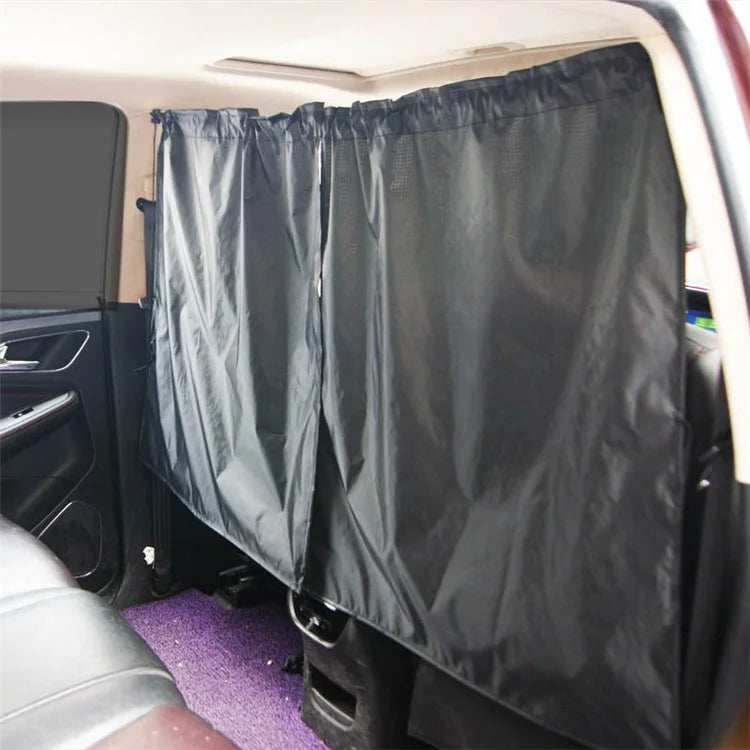 Double Layer 190T Pongee Car Partition Curtain Privacy Protection Divider Curtain with 2 Rear Window Curtains
