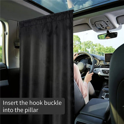 Single Layer 190T Pongee Privacy Protection Car Partition Curtain with 2 Rear Window Curtains