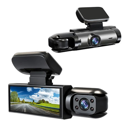 M8 3.16-inch 200mAh Dual Dash Cam Front and Inside with Night Vision 1080P+720P IPS Screen Car DVR