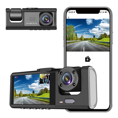 Y16 Car DVR Dash Cam 1080P HD Parking Monitoring 3 Cameras Vehicle Driving Recorder