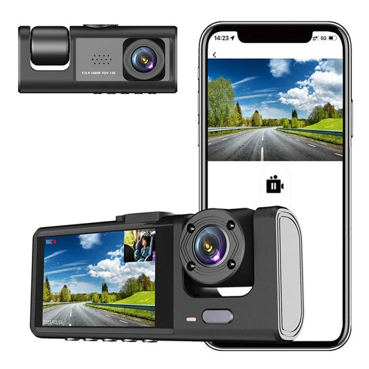 Y16 Car DVR Dash Cam 1080P HD Parking Monitoring 3 Cameras Vehicle Driving Recorder