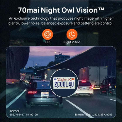 70MAI A800S Dash Cam + RC06 Rear Camera Set Car Recorder DVR, International Edition