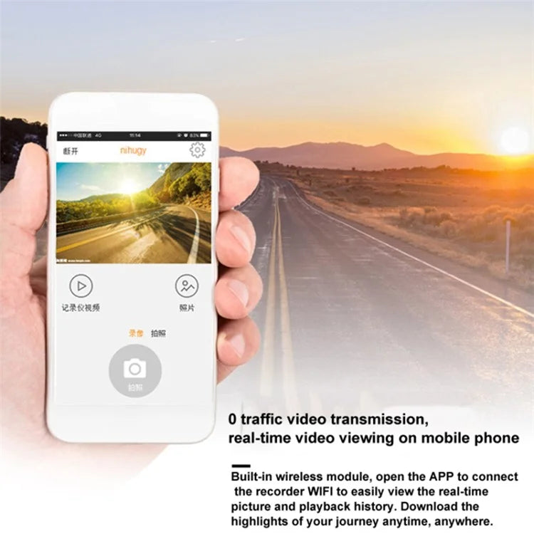 S600 1080P WiFi Dash Cam Car Camera Recorder with 170-degree Wide Angle, G-Sensor (Without Memory Card)