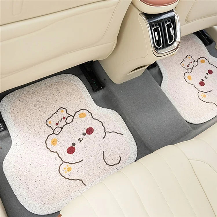 4Pcs / Set Vehicle Floor Protector Mats for Front and Rear Non-slip Wire Loop Car Interior Carpet