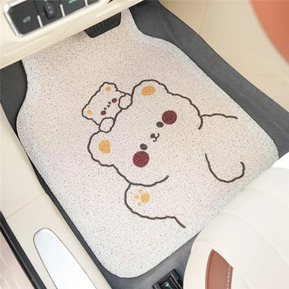 4Pcs / Set Vehicle Floor Protector Mats for Front and Rear Non-slip Wire Loop Car Interior Carpet