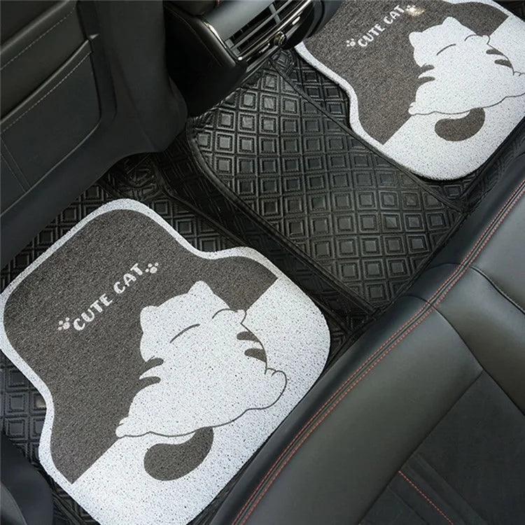 4Pcs / Set Vehicle Floor Protector Mats for Front and Rear Non-slip Wire Loop Car Interior Carpet