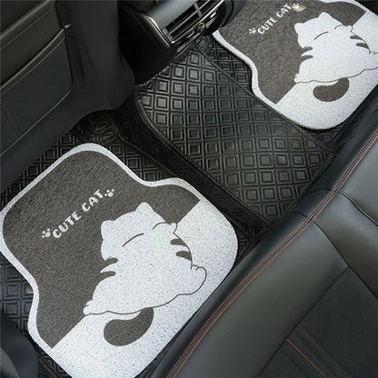 4Pcs / Set Vehicle Floor Protector Mats for Front and Rear Non-slip Wire Loop Car Interior Carpet