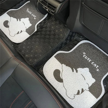 4Pcs / Set Vehicle Floor Protector Mats for Front and Rear Non-slip Wire Loop Car Interior Carpet