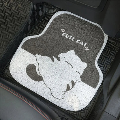 4Pcs / Set Vehicle Floor Protector Mats for Front and Rear Non-slip Wire Loop Car Interior Carpet