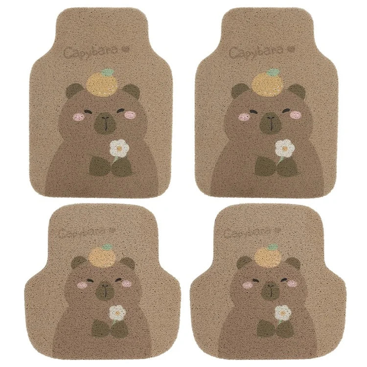4Pcs / Set Vehicle Floor Protector Mats for Front and Rear Non-slip Wire Loop Car Interior Carpet