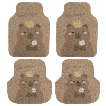 4Pcs / Set Vehicle Floor Protector Mats for Front and Rear Non-slip Wire Loop Car Interior Carpet