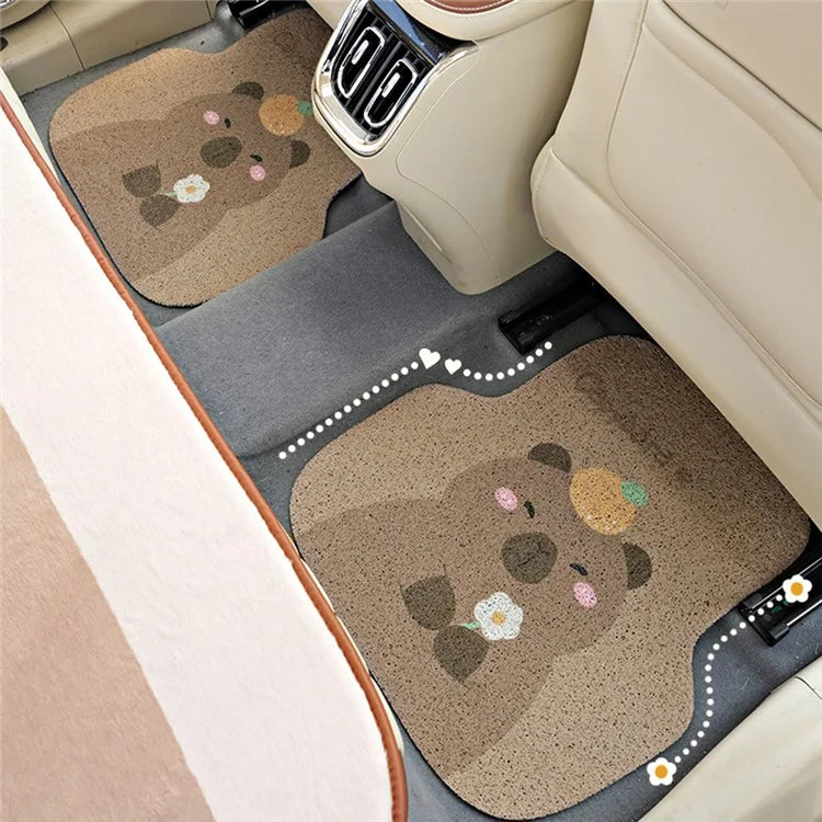 4Pcs / Set Vehicle Floor Protector Mats for Front and Rear Non-slip Wire Loop Car Interior Carpet