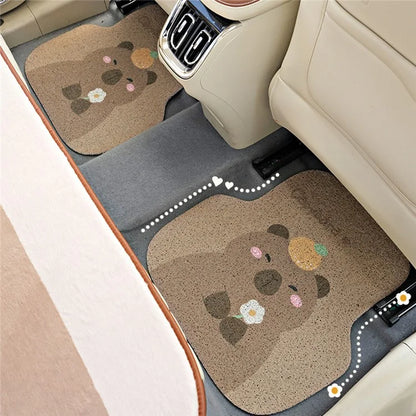4Pcs / Set Vehicle Floor Protector Mats for Front and Rear Non-slip Wire Loop Car Interior Carpet