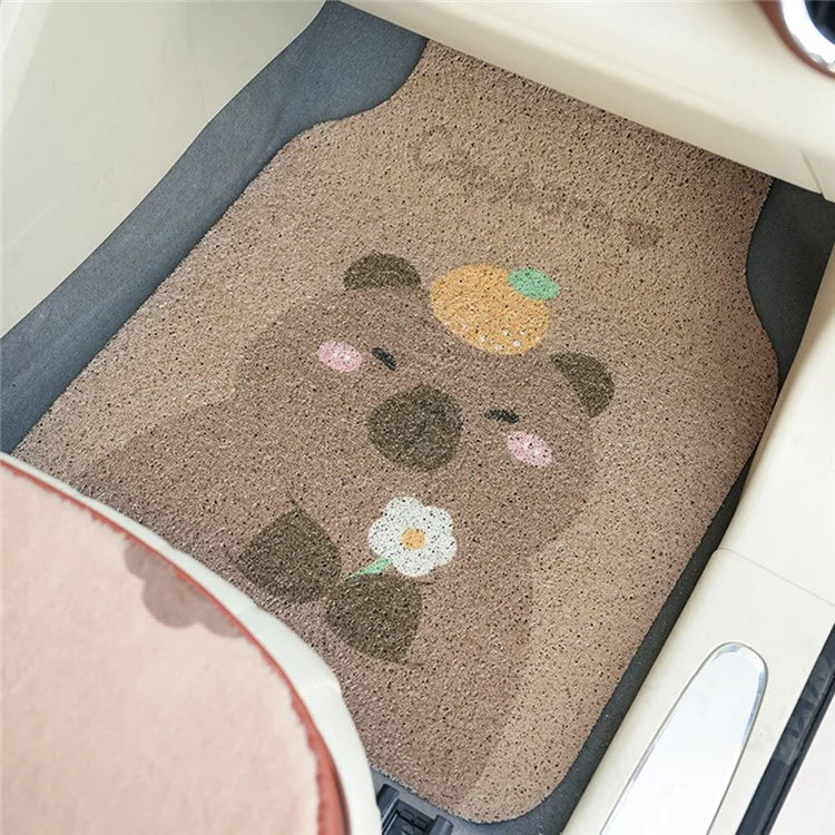 4Pcs / Set Vehicle Floor Protector Mats for Front and Rear Non-slip Wire Loop Car Interior Carpet
