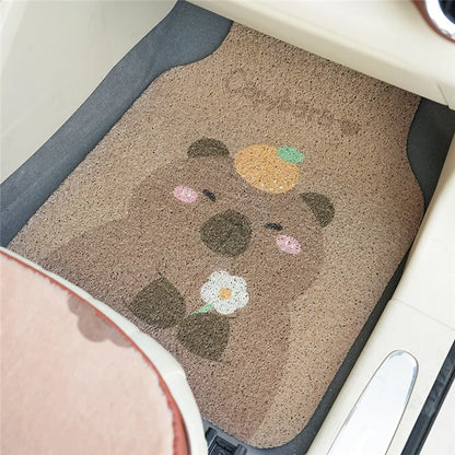 4Pcs / Set Vehicle Floor Protector Mats for Front and Rear Non-slip Wire Loop Car Interior Carpet