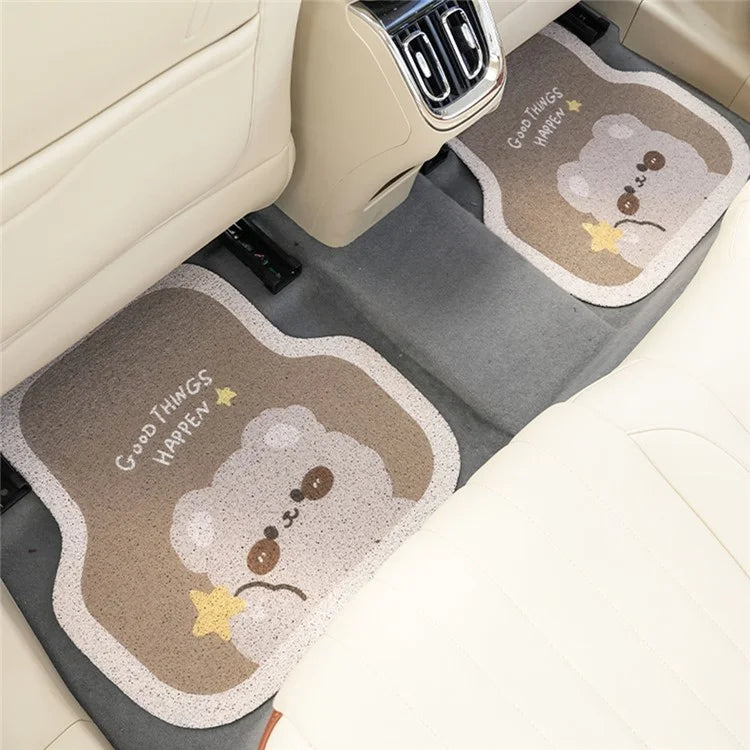 4Pcs / Set Vehicle Floor Protector Mats for Front and Rear Non-slip Wire Loop Car Interior Carpet