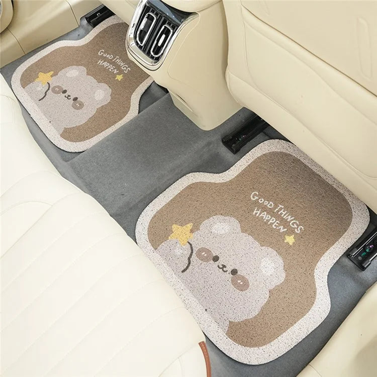 4Pcs / Set Vehicle Floor Protector Mats for Front and Rear Non-slip Wire Loop Car Interior Carpet