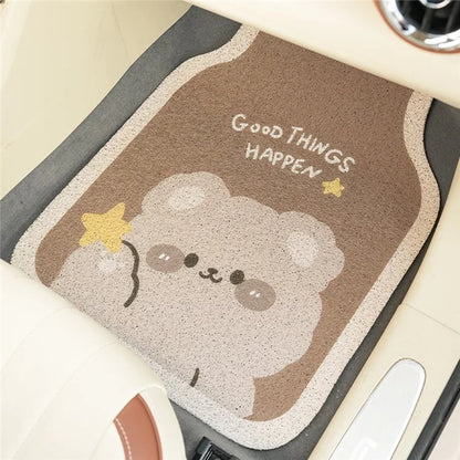4Pcs / Set Vehicle Floor Protector Mats for Front and Rear Non-slip Wire Loop Car Interior Carpet