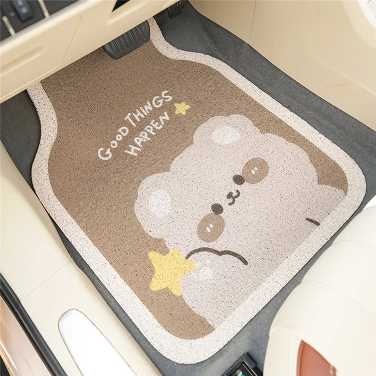 4Pcs / Set Vehicle Floor Protector Mats for Front and Rear Non-slip Wire Loop Car Interior Carpet