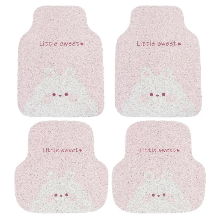 4Pcs / Set Vehicle Floor Protector Mats for Front and Rear Non-slip Wire Loop Car Interior Carpet