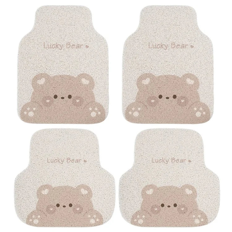 4Pcs / Set Vehicle Floor Protector Mats for Front and Rear Non-slip Wire Loop Car Interior Carpet