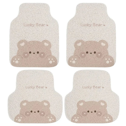 4Pcs / Set Vehicle Floor Protector Mats for Front and Rear Non-slip Wire Loop Car Interior Carpet