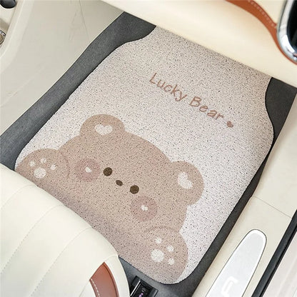 4Pcs / Set Vehicle Floor Protector Mats for Front and Rear Non-slip Wire Loop Car Interior Carpet