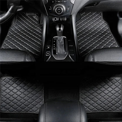 4Pcs  /  Set Car Front+Rear Floor Mat Anti-Slip Waterproof Leather Vehicle Interior Floor Mat