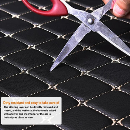 4Pcs  /  Set Car Front+Rear Floor Mat Anti-Slip Waterproof Leather Vehicle Interior Floor Mat