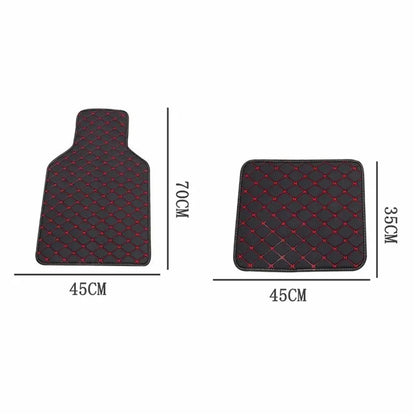 4Pcs  /  Set Car Front+Rear Floor Mat Anti-Slip Waterproof Leather Vehicle Interior Floor Mat