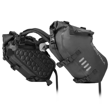 RHINOWALK MT1418 1 Pair Polyester Motorcycle Side Bag Waterproof Rear Seat Bag (XL)