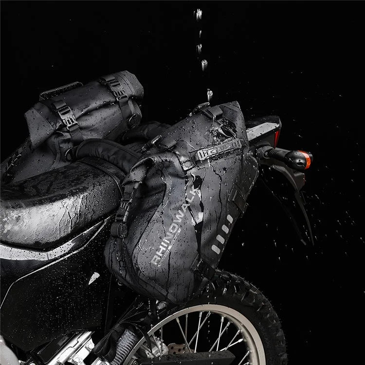 RHINOWALK MT1418 1 Pair Polyester Motorcycle Side Bag Waterproof Rear Seat Bag (XL)