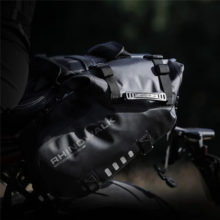 RHINOWALK MT1418 1 Pair Polyester Motorcycle Side Bag Waterproof Rear Seat Bag (XL)