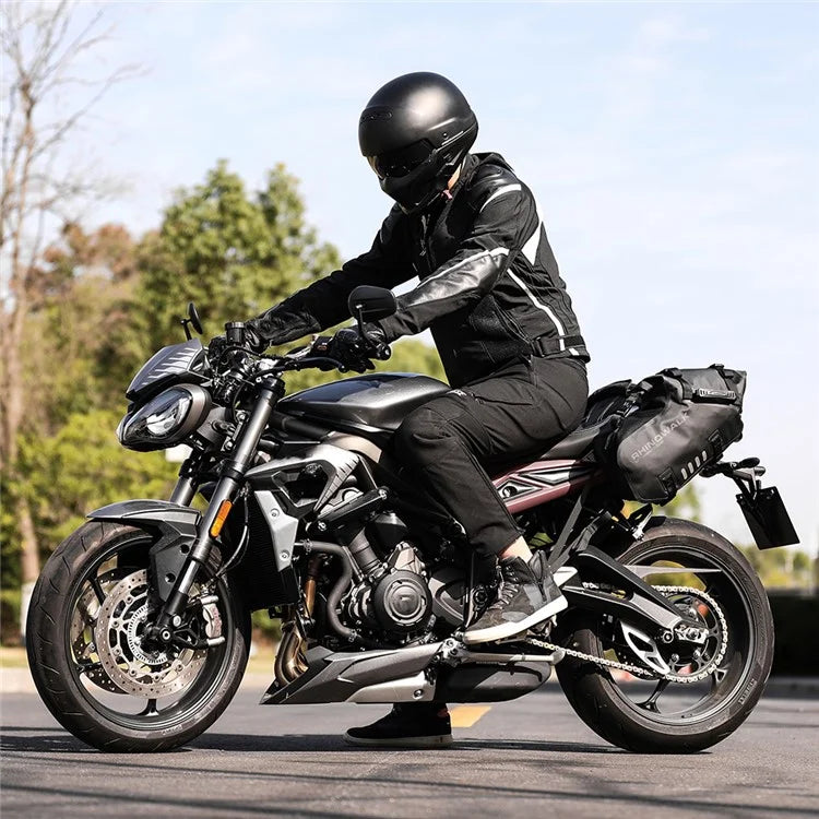 RHINOWALK MT1418 1 Pair Polyester Motorcycle Side Bag Waterproof Rear Seat Bag (XL)
