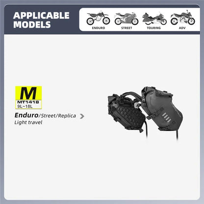 RHINOWALK MT1418 1 Pair Polyester Motorcycle Side Bag Waterproof Rear Seat Bag (XL)
