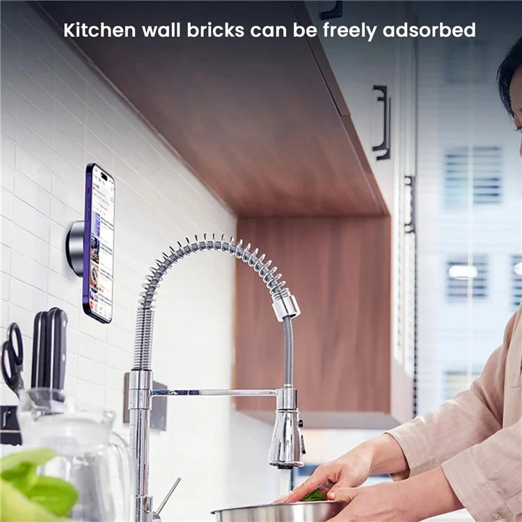 X8Q Car Dashboard Vacuum Sucker Phone Holder Zinc Alloy+ABS Magnetic Cellphone Stand