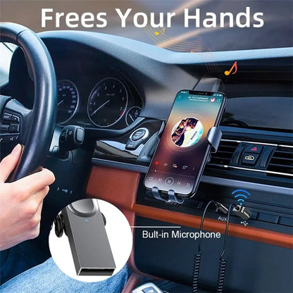 M02 Car Bluetooth Receiver Hands-Free Call Spring Cord 3.5mm AUX Car Audio System Wireless Adapter