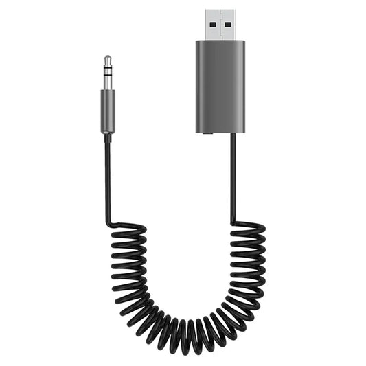 M01 Car Bluetooth Receiver Hands-Free Call Spring Cord 3.5mm AUX Stereo Car Audio Wireless Adapter