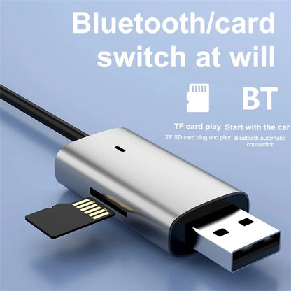 M01 Car Bluetooth Receiver Hands-Free Call Spring Cord 3.5mm AUX Stereo Car Audio Wireless Adapter