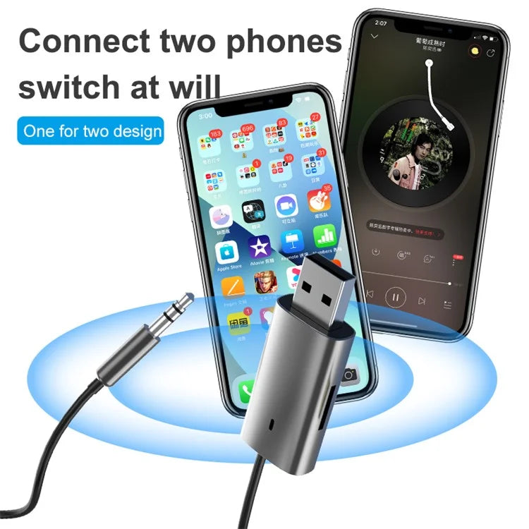 M01 Car Bluetooth Receiver Hands-Free Call Spring Cord 3.5mm AUX Stereo Car Audio Wireless Adapter