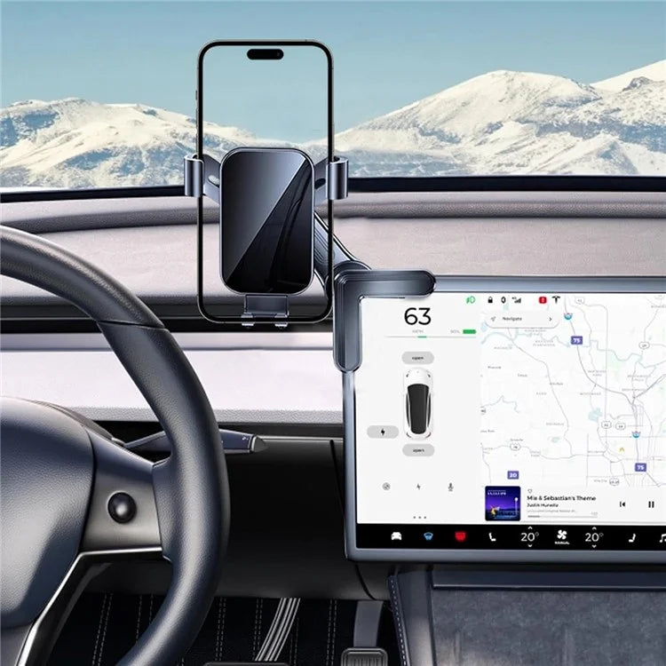 For Tesla Model 3 / Model Y Car Screen Phone Holder Triangle Cellphone Bracket, Mechanical Version
