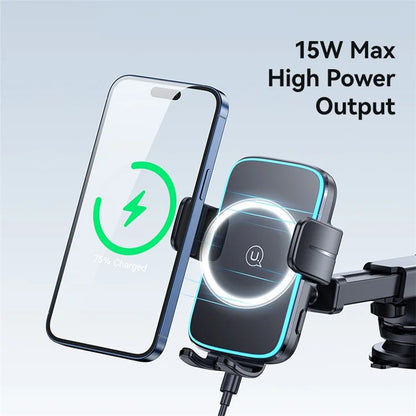 USAMS CD229 Wireless Car Charger Phone Mount Dashboard / Windshield Cell Phone Holder with Suction Cup